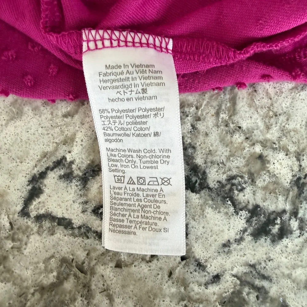 J. Crew Women's Swiss Dot Magenta Tiered Puff Sleeve Dress Size Extra Large - Picture 13 of 14